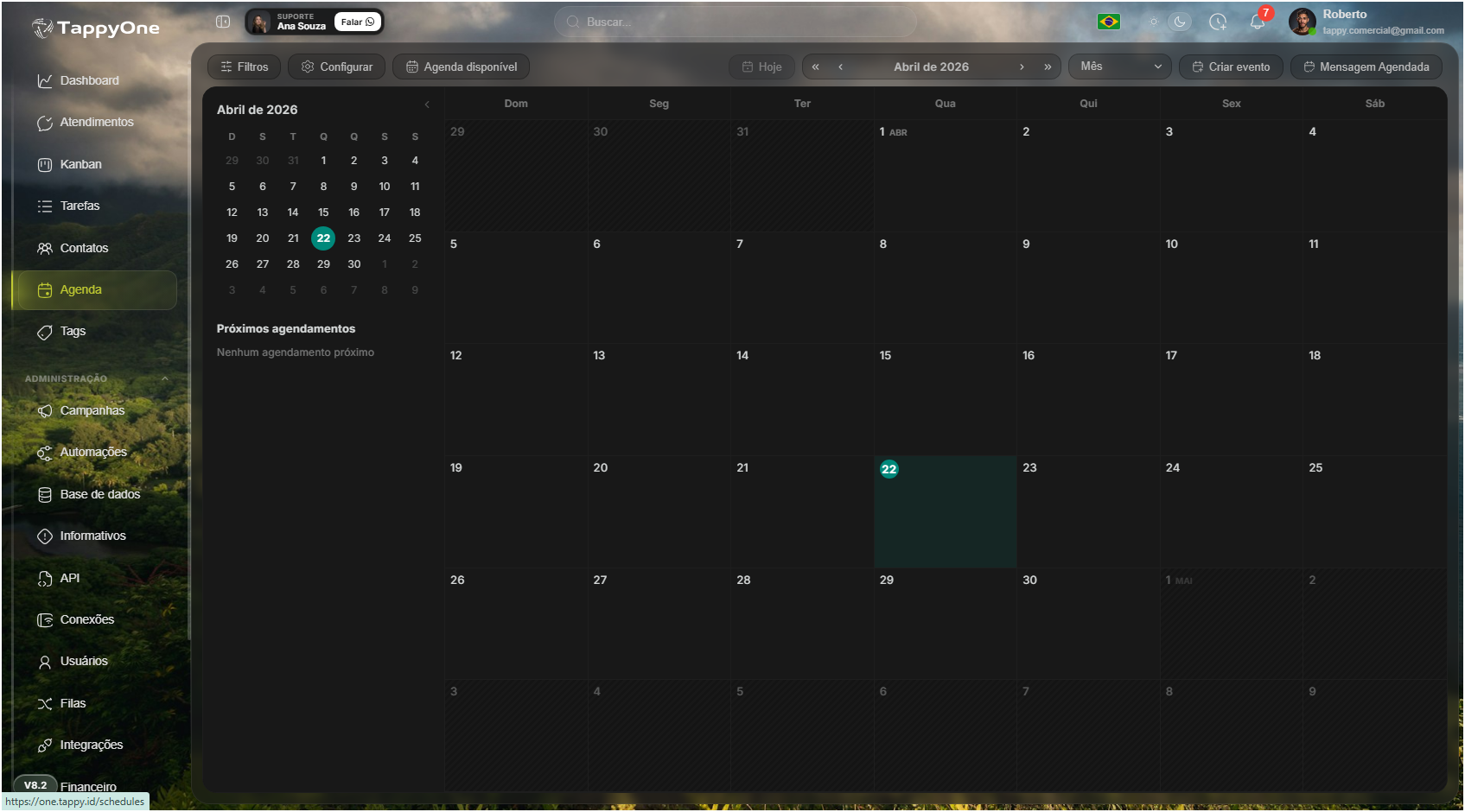 Agenda no TappyOne CRM