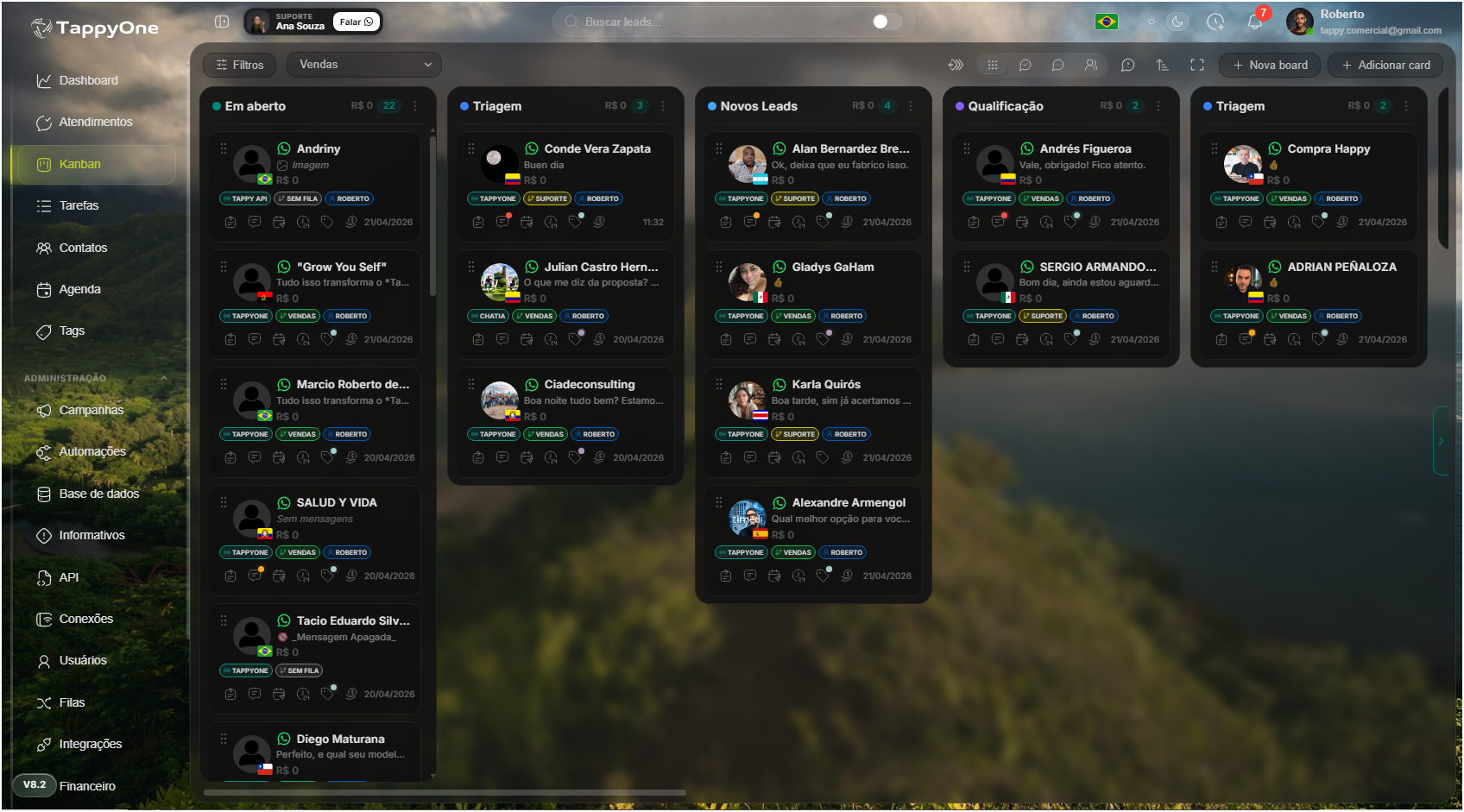 CRM Kanban do TappyOne